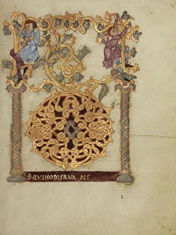 Recto Prints: Decorated Initial D; Sacramentary, first quarter of 11th century. Creator: Unknown