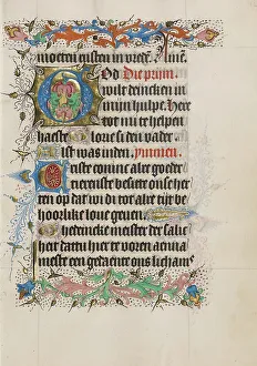 Tempera And Gold Leaf Prints: Decorated Initial G; Book of Hours