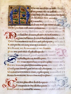Decorated initial letter M, 16th century