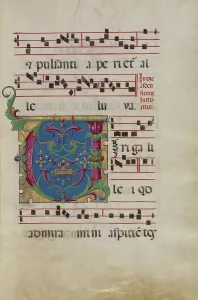 Ascension Prints: Decorated Initial V, late 15th or early 16th century. Creator: Unknown