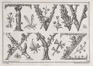 Decorated Roman alphabet, 18th century. 18th century. Creator: Jeremias Wachsmuth