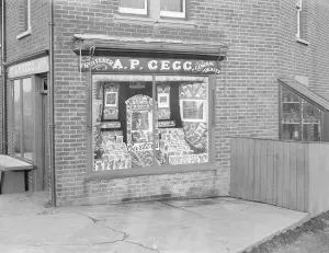 Decorated shop window of AP Gegg, c1935. Creator: Kirk & Sons of Cowes