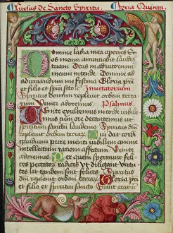 Daisy Prints: Decorated Text Page; Book of Hours, early 16th century. Creator: Unknown