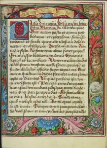 Tempera Colours Prints: Decorated Text Page; Book of Hours, early 16th century. Creator: Unknown