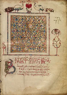 Recto Prints: Decorated Text Page; Gospel Book, early 13th century. Creator: Unknown