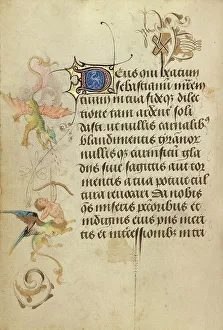 Half Man Prints: Decorated Text Page; Prayer Book of Charles the Bold, 1469. Creator: Nicolas Spierinc