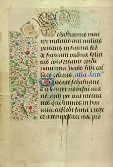 Burgundian Prints: Decorated Text Page; Prayer Book of Charles the Bold, 1469. Creator: Nicolas Spierinc