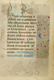 Burgundian Prints: Decorated Text Page; Prayer Book of Charles the Bold, 1469. Creator: Nicolas Spierinc