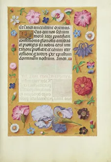 Floral Border Prints: Decorated Text Page; Spinola Hours, about 1510-1520. Creator: Unknown
