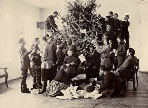 Busy Collection: Decorating the Christmas tree at the Krasnoyarsk Teachers' Seminary, 1894. Creator: Lukhtanska