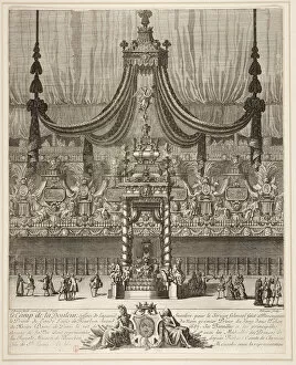 Chantilly Gallery: Decoration and arc de triomphe for the funeral of the Grand Conde held in Notre-Dame on March 10, 16