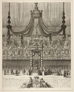 Chantilly Prints: Decoration and arc de triomphe for the funeral of the Grand Conde held in Notre-Dame on March 10