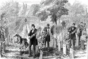 Decorating Prints: Decoration Day at Philadelphia: Orphans decorating their Fathers Graves in Glenwood Cemetery
