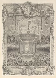Charles Nicolas Cochin Ii Collection: Decoration de la salle de spectacle construite a Versailles pour la representation de
