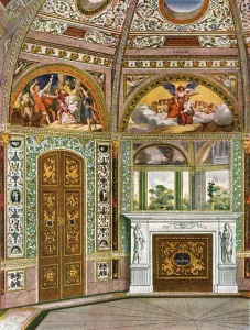 Buckingham Palace Gallery: Decoration in the Octagon (Garden Pavilion) in Buckingham Palace, London, (1928). Creator: Unknown