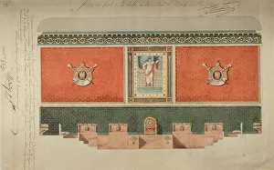 Gouache On Paper Gallery: Decoration project for the Grand Chamber of the Court of Cassation, 1809