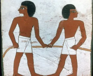 Detail of the decoration of a sarcophagus of The Lady of Madja, 18th Dynasty Detail of the decoration of a sarcophagus of The Lady of Madja, 18th Dynasty