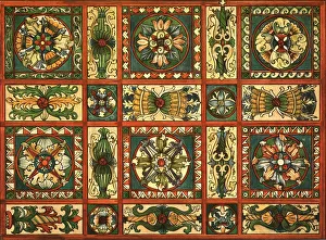 Silesia Prints: Decoration in St Valentines Church, Chechlau, (1928). Creator: Unknown