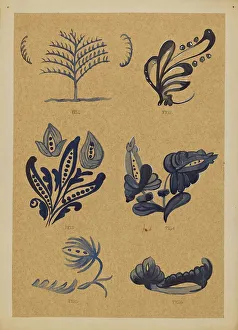 Slip Decoration Prints: Decoration for Stoneware, 1935/1942. Creator: A. Zimet