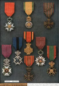 Courage Prints: Decorations de Guerre; France - Belgique, 1917. Creator: Unknown