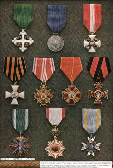 Courage Prints: Decorations de Guerre; Italie - Russie - Japon, 1917. Creator: Unknown