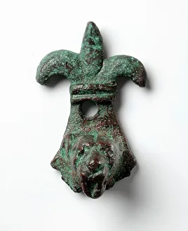 Roman Period Prints: Decorative Element with Fleur de Lis and Lion's Head