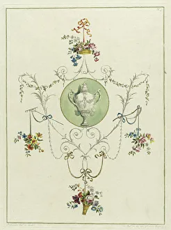 Decorative Floral Print, from A Collection of Flowers Drawn after Nature, 1793. Creator: John Edwards