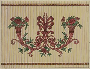 Blewett Wellington Prints: Decorative Panel from Rail Car Interior, c. 1936. Creator: Wellington Blewett