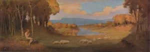 Decorative Panel for a Rosewood Piano, c1900, (1903). Artist: Alfred Hartley
