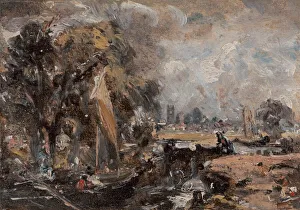 Constable John Gallery: Dedham Lock, between 1819 and 1820. Creator: John Constable