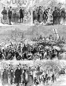 Umbrellas Prints: Dedication of Burnham Beeches to the public, 1883. Creator: Unknown