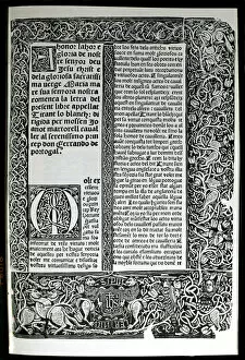 Library Of The University Gallery: Dedicatory page of this edition of Tirant Lo Blanc, by Joanot Martorell, Valencia