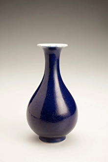 Overglaze Prints: Deep-blue vase, 1700s. Creator: Unknown
