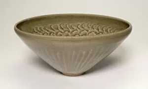 Yaozhou Ware Gallery: Deep Conical Bowl with Cloudlike Petals, Northern Song dynasty