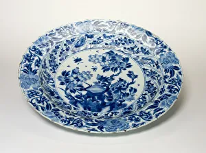 Awata Ware Prints: Deep Dish with Peony, Pine Branches, Plum Blossoms, Chrysanthemum