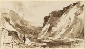 William M Hart Prints: Deep Valley in Mountainous Landscape. Creator: William Hart