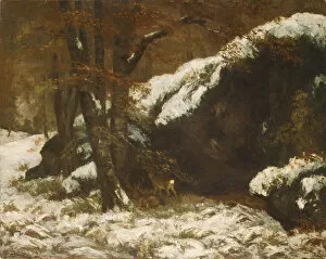 Camouflaged Collection: The Deer, ca. 1865. Creator: Gustave Courbet