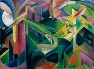 Deer in Cloister Garden, 1912. Artist: Marc, Franz (1880-1916) Deer in Cloister Garden, 1912. Artist: Marc, Franz (1880-1916)
