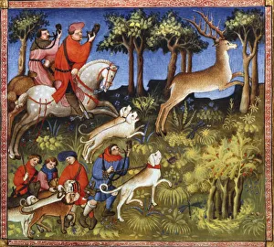 Stag Prints: Deer hunt, 15th century. Artist: Workshop of the Bedford Breviary