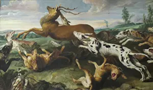 Attack Prints: Deer Hunt, 1630. Creators: Jan Wildens, Paul de Vos