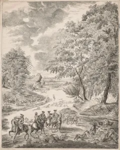 The Deer Hunt. Creator: Augustin de Saint-Aubin (French, 1736-1807)
