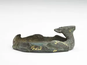 Bronze With Gilding Collection: Deer-shaped ornament (fragment), Han dynasty, 206 BCE-220 CE. Creator: Unknown