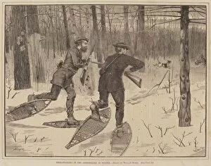 Adirondacks Collection: Deer-Stalking in the Adirondacks in Winter, published 1871. Creator: Winslow Homer