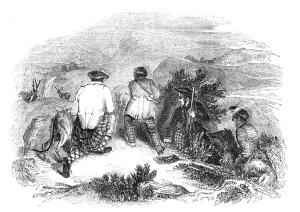 Moorland Collection: Deer stalking in the highlands of Scotland, 1842. Creator: Unknown