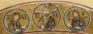 Deesis: Christ, the Virgin Mary and John the Baptist. Artist: Byzantine Master