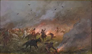 The defeat of the Pugachevs Troops near Troitsk, 1891. Creator: Karasin