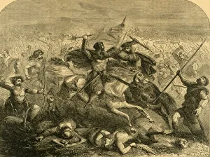 Speed Prints: Defeat of the Saxons by Arthur, c1890. Creator: Unknown