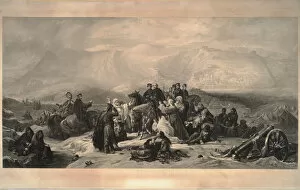 Barker Collection: The defence of Kars. Sir Fenwick Williams and the officers of his staff parting with the citizens