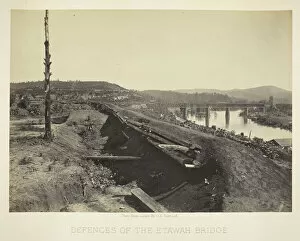 Barnard George Norman Collection: Defences of the Etawah Bridge, 1866. Creator: George N. Barnard