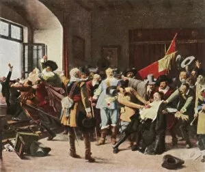 Prague Collection: The Defenestration of Prague, 23 May 1618, (1936). Creator: Unknown